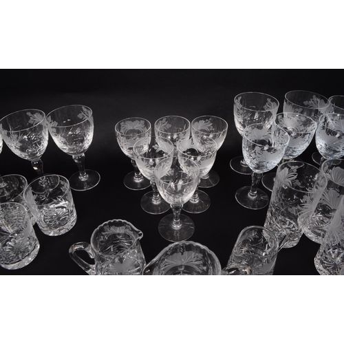 35 - Royal Brierley - A large collection of vintage crystal glasses, including high ball glasses, tumbler... 