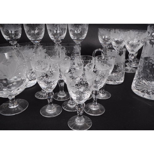 35 - Royal Brierley - A large collection of vintage crystal glasses, including high ball glasses, tumbler... 