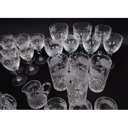 35 - Royal Brierley - A large collection of vintage crystal glasses, including high ball glasses, tumbler... 