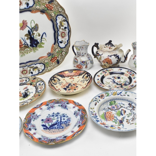 114 - Masons Ironstone - a mid 19th century Victorian part stoneware service. The service comprising a Mor... 