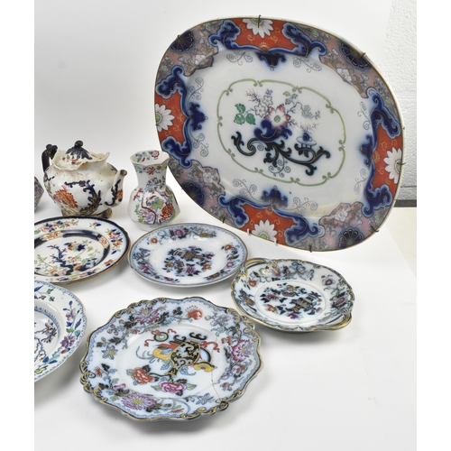 114 - Masons Ironstone - a mid 19th century Victorian part stoneware service. The service comprising a Mor... 