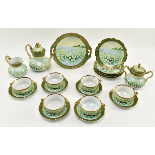 121 - Nippon Noritake - a Japanese late 19th / early 20th century circa 1900 Nipon hand painted fine bone ... 