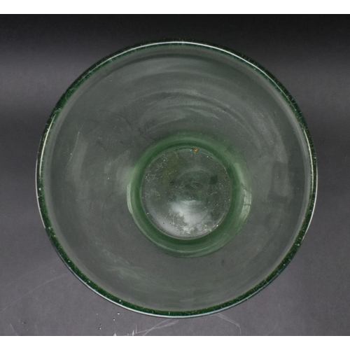 16 - A large 19th century Victorian etched green glass vase. The vase of baluster form having bubble deta... 