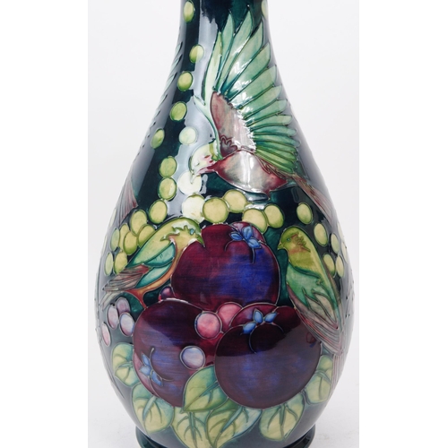 163 - William Moorcroft - Finches and Fruit pattern - a late 20th century ceramic vase designed by Sally T... 