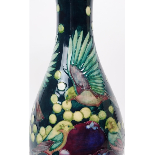 163 - William Moorcroft - Finches and Fruit pattern - a late 20th century ceramic vase designed by Sally T... 