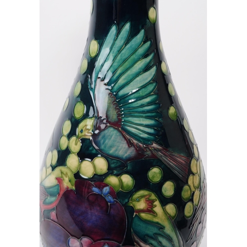 163 - William Moorcroft - Finches and Fruit pattern - a late 20th century ceramic vase designed by Sally T... 