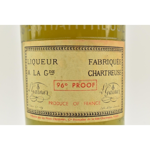 169 - L. Garnier. Chartreuse, Liqueur A La Gde. 96° Proof bottle. 1969. Produce of France. 