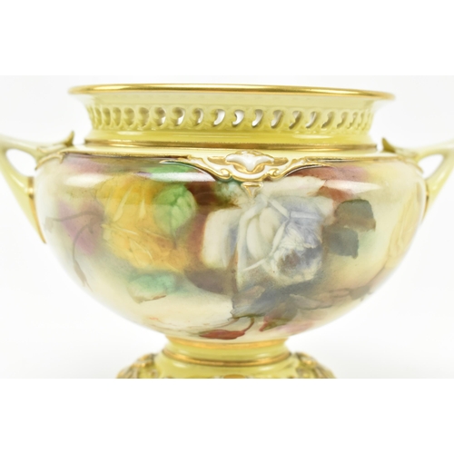 17 - Royal Worcester Hadleyware - an early 20th century Edwardian 1905 porcelain lidded pot pourri dish. ... 