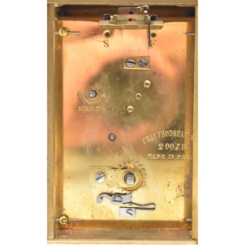 19 - Charles Frodsham & Co., Paris - a late 19th / early 20th century brass carriage clock in leather... 