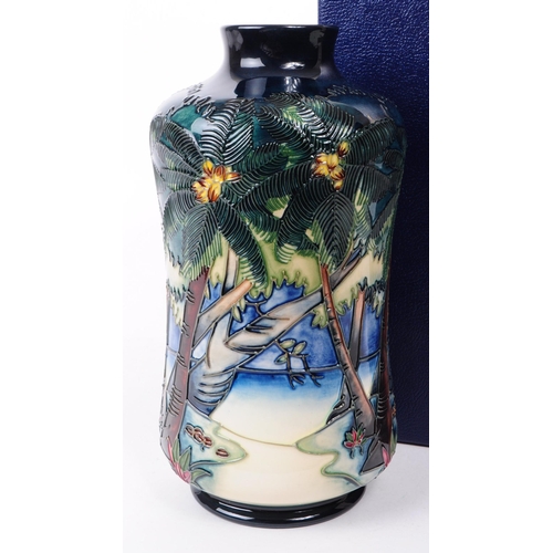 31 - William Moorcroft - Kiribati pattern - a late 20th century ceramic vase. The vase of tapering circul... 