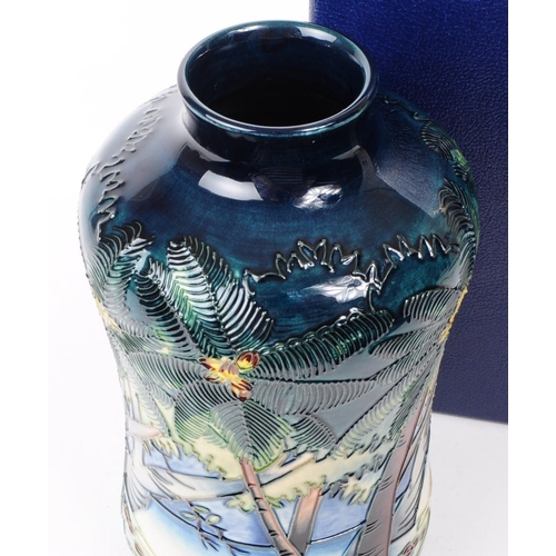 31 - William Moorcroft - Kiribati pattern - a late 20th century ceramic vase. The vase of tapering circul... 