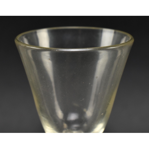 54 - A mid 18th century George II circa 1760 wine glass. The wine glass with funnel bowl over double knop... 