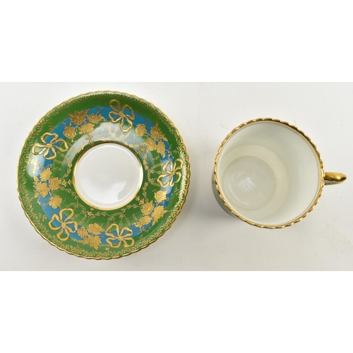 70 - Aynsley China - an early 20th century c1900 Regency manner porcelain teacup and saucer. Each decorat... 