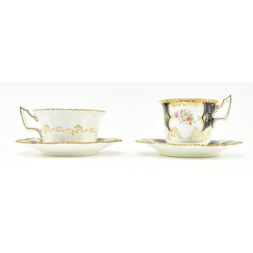 79 - Coalport - an early 20th century cobalt and gilt porcelain china part tea service. Each item decorat... 