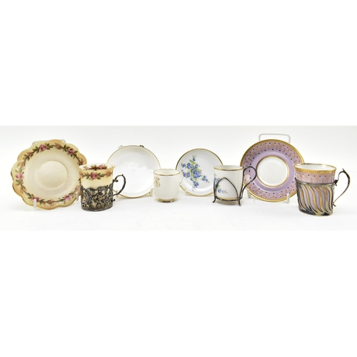 92 - A collection of four English & Continental 20th century silver mounted and porcelain coffee / ca... 