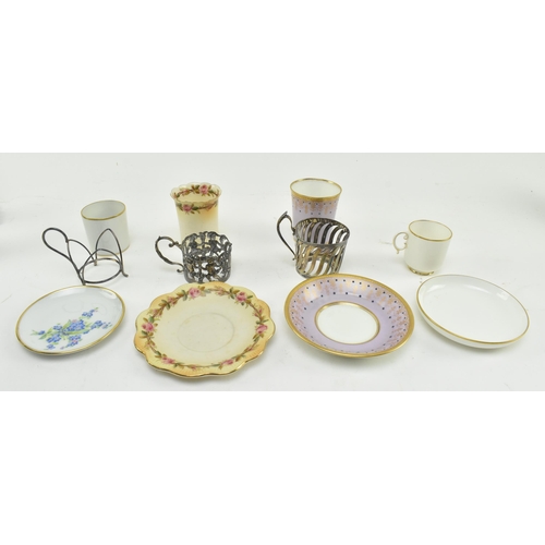 92 - A collection of four English & Continental 20th century silver mounted and porcelain coffee / ca... 