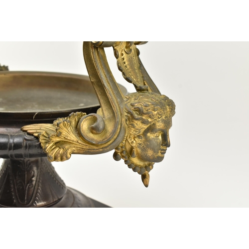 98 - A late 19th century 1886 French Neoclassical gilt metal and bronze tazza urn. The prize trophy featu... 