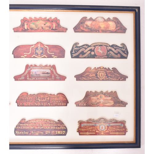 119 - A collection of framed 19th century style commemorative Regatta boards. The lot to include boards co... 