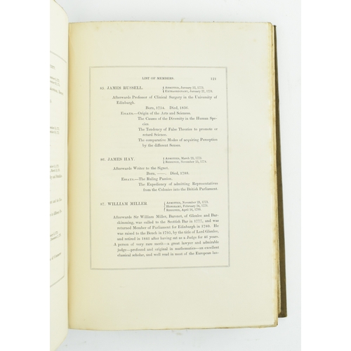 84 - Scottish history. 1845 History of the Speculative Society of Edinburgh from its institution in MDCCL... 