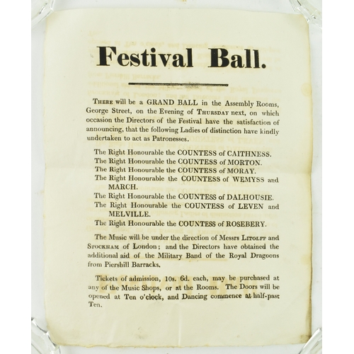 115 - Broadsides. Two 1821 Festival Ball broadside posters. Reading: There will be a Grand Ball in the Ass... 