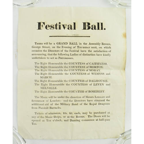 115 - Broadsides. Two 1821 Festival Ball broadside posters. Reading: There will be a Grand Ball in the Ass... 