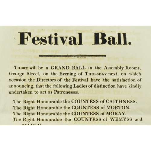 115 - Broadsides. Two 1821 Festival Ball broadside posters. Reading: There will be a Grand Ball in the Ass... 