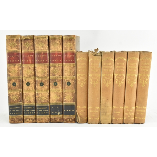 133 - Bindings:- Scott, Sir Walter. Two 19th century sets of the poetical works of Sir Walter Scott, compr... 