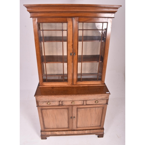 191 - A George III early 19th century mahogany astragal glazed library bookcase cabinet. The bookcase havi... 