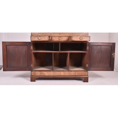 191 - A George III early 19th century mahogany astragal glazed library bookcase cabinet. The bookcase havi... 