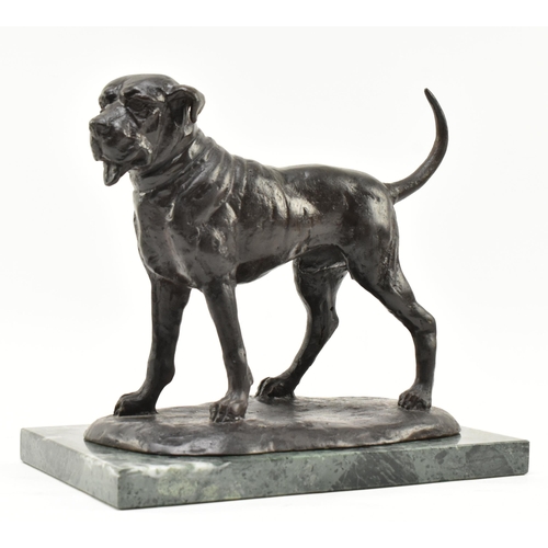 198 - An early 20th century lost wax cast bronze sculpture of an English Mastiff dog. The dog is depicted ... 