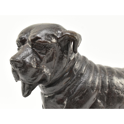 198 - An early 20th century lost wax cast bronze sculpture of an English Mastiff dog. The dog is depicted ... 