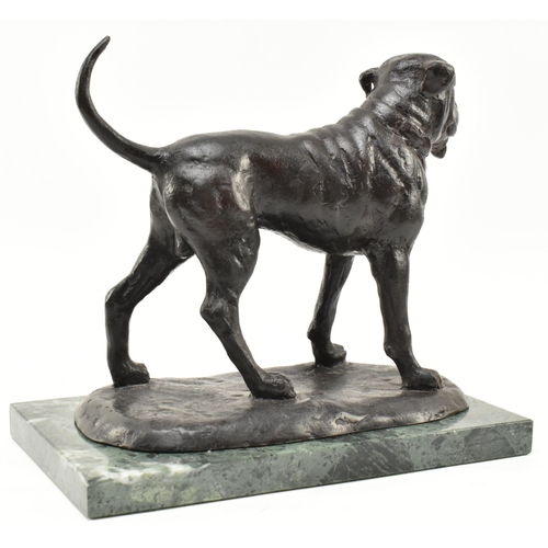 198 - An early 20th century lost wax cast bronze sculpture of an English Mastiff dog. The dog is depicted ... 