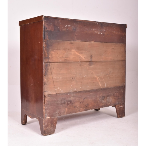 199 - A George III 19th century mahogany inlaid bow front chest of drawers. The chest having a caddy top o... 