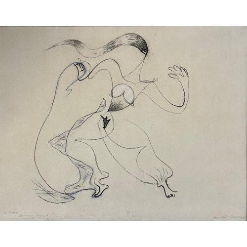 200 - André Masson (French, 1896 –1987) – Dancing Woman (To Tina, friendly respects) - A pastel / chalk on... 