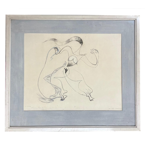 200 - André Masson (French, 1896 –1987) – Dancing Woman (To Tina, friendly respects) - A pastel / chalk on... 