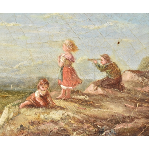 203 - Circle of / Follower of Myles Birket Foster RWS (British, 1825-1899) - Children on Cliff - A 19th ce... 