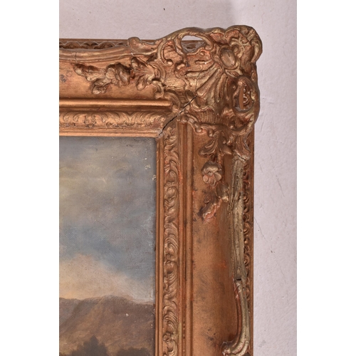 205 - G. Dawson (19th century) - A 19th century oil on canvas landscape painting of Highland bridge ruin w... 