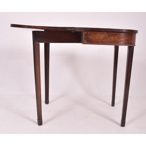 210 - A George III early 19th century mahogany & ebonised cross banded inlaid card game table. The tab... 