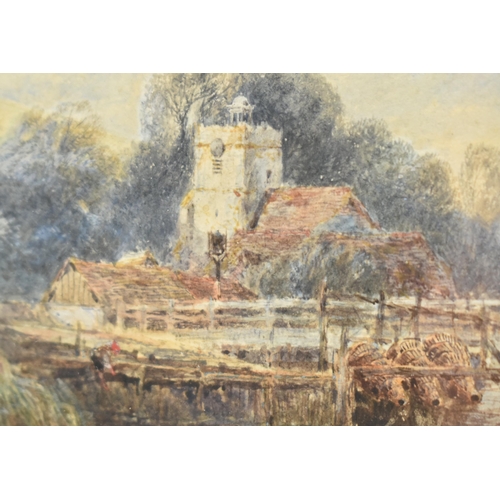 211 - Attributed to Myles Birket Foster RWS (British, 1825-1899) - The Village Church - a 19th century wat... 