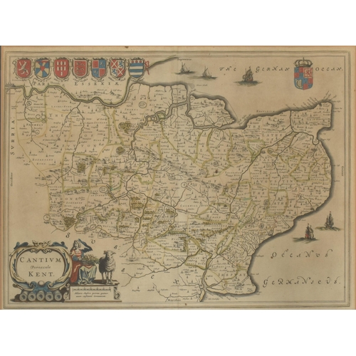 227 - United Kingdom. Two 17th century copper engraved maps depicting British counties. The lot comprising... 