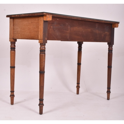 229 - A George III 19th century mahogany inlaid writing table desk. The desk having a rectangular top with... 