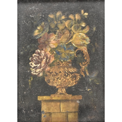 230 - A 19th century Victorian oil on board still life flower painting. The painting depicts an urn contai... 