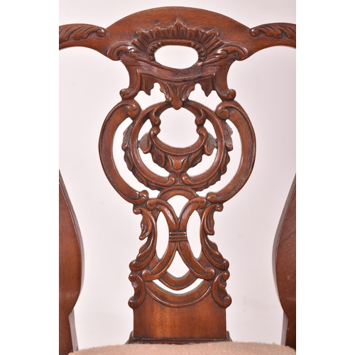 233 - A 20th century mahogany Chippendale inspired miniature / apprentice piece carved chair. The chair ha... 