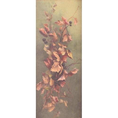 236 - M. L. Thomas - An early 20th century Edwardian oil on canvas painting depicting a branch of autumn l... 