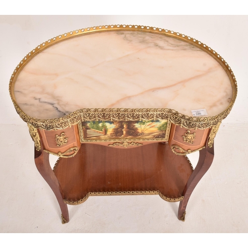 246 - A 20th century French Louis XVI style kidney shaped small ormolu side occasional table. The table wi... 