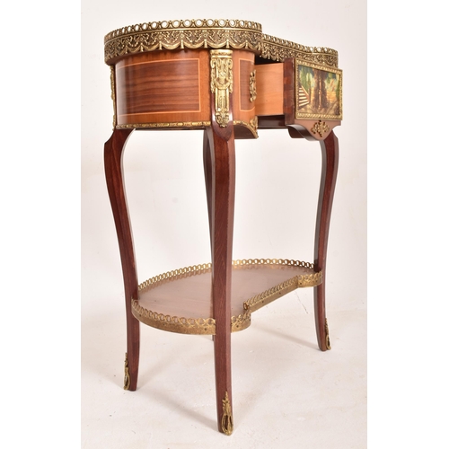 246 - A 20th century French Louis XVI style kidney shaped small ormolu side occasional table. The table wi... 