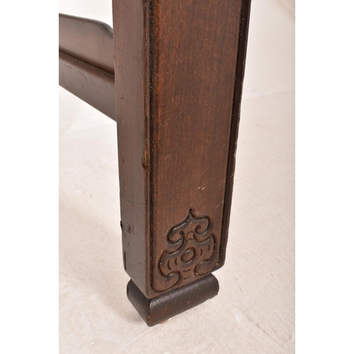 252 - A Chinese 20th century carved hardwood altar console table. The table having a rectangular top with ... 