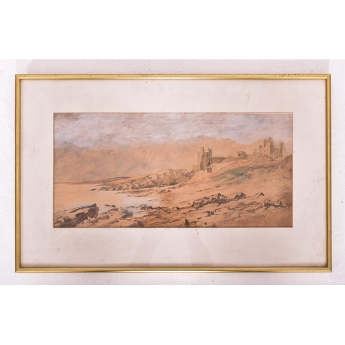 258 - Attributed Charles West Cope (1811-1890) - Dunstanburgh Castle - A 19th century Victorian watercolou... 