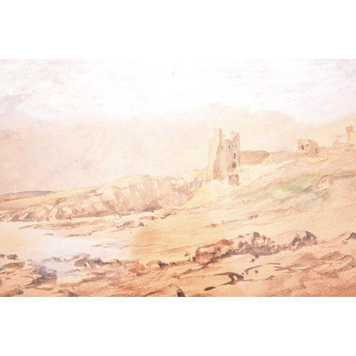 258 - Attributed Charles West Cope (1811-1890) - Dunstanburgh Castle - A 19th century Victorian watercolou... 