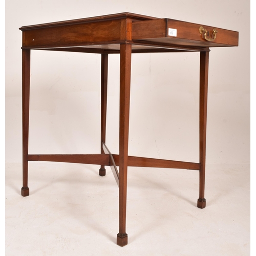 259 - A George III 19th century mahogany & leather top single drawer writing table. The table having a... 